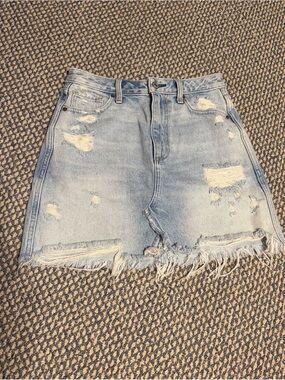 Abercrombie & Fitch Distressed Denim Mini Skirt